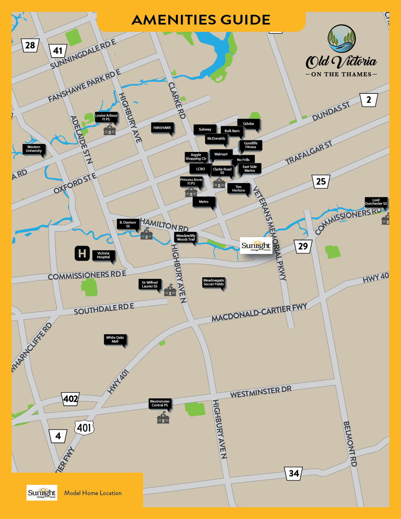 New Homes Old Victoria on the Thames - Amenities Map